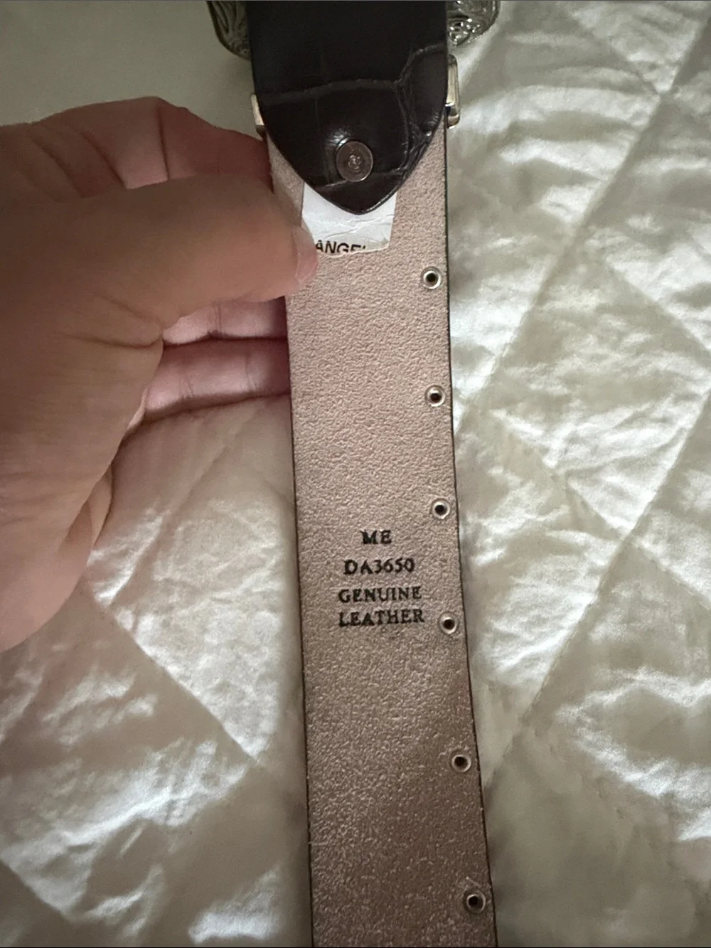 Angel Ranch Genuine Leather Western Lace Crystal Belt